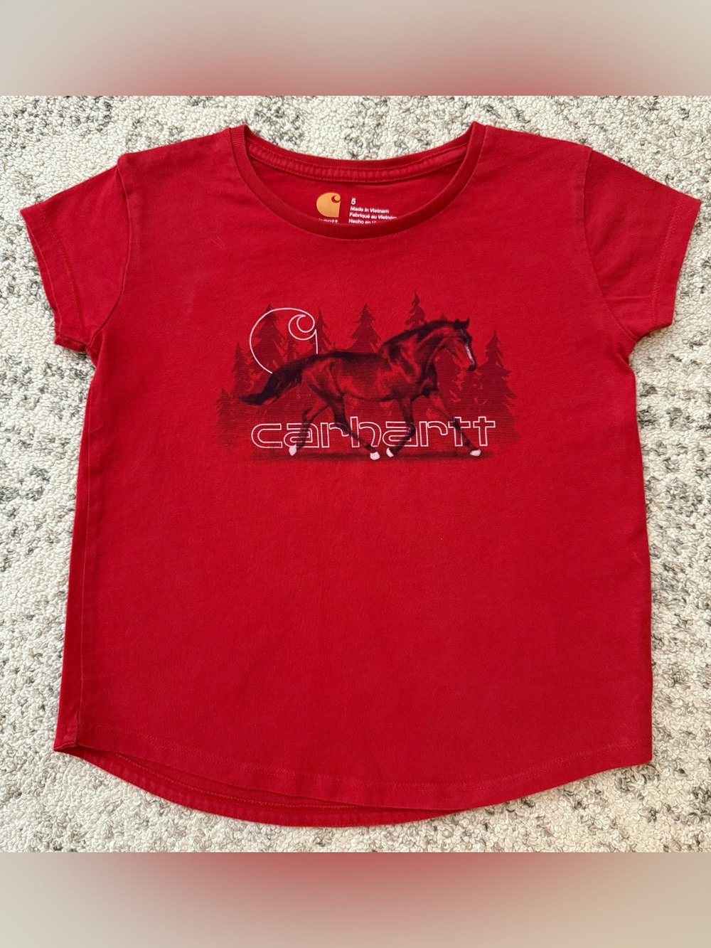 Carhartt Girls T-Shirt Sz 5 “Horse Theme”